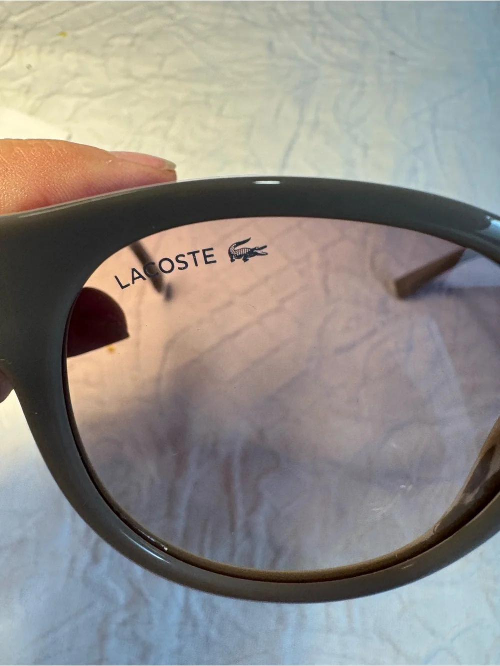 NEW LACOSTE women's l6000s sunglasses in light grey/grey gradient